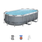 Piscine hors sol tubulaire - 427 x 250 x 100 cm - Ovale