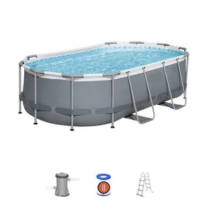 Piscine hors sol tubulaire - 427 x 250 x 100 cm - Ovale