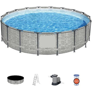 Piscine hors sol tubulaire - 549 x 122 cm - Ronde