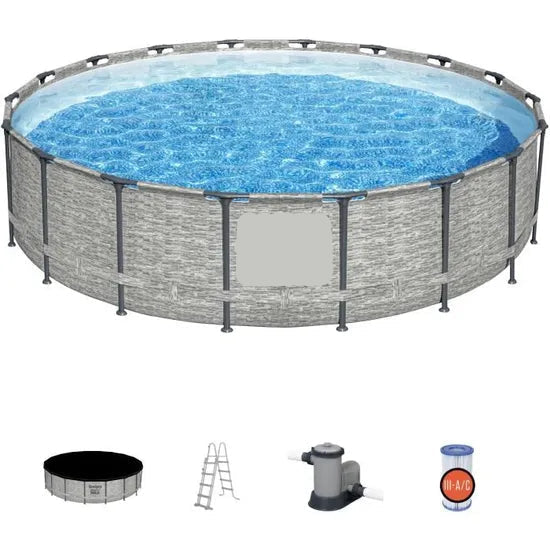 Piscine hors sol tubulaire - 549 x 122 cm - Ronde